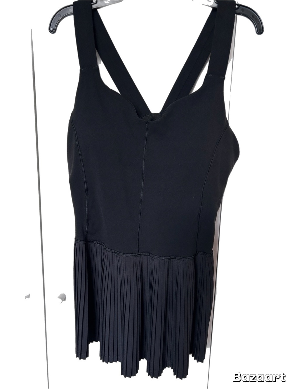 lululemon athletica Black Strappy Support Sports Bra Tank.  Peplum top size 12